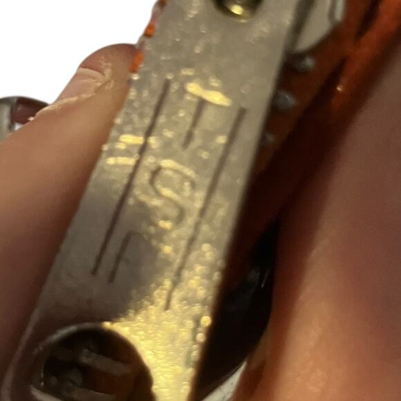 Vintage Tooled Leather Handbag Abstract Art Design Brown Shoulder Purse - Picture 7 of 8